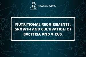 Nutritional requirements, growth and cultivation of bacteria and virus.