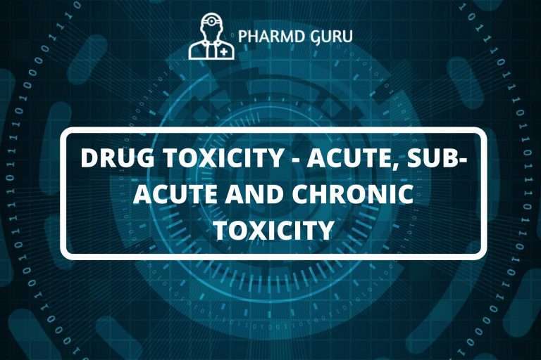 DRUG TOXICITY - ACUTE, SUB- ACUTE AND CHRONIC TOXICITY