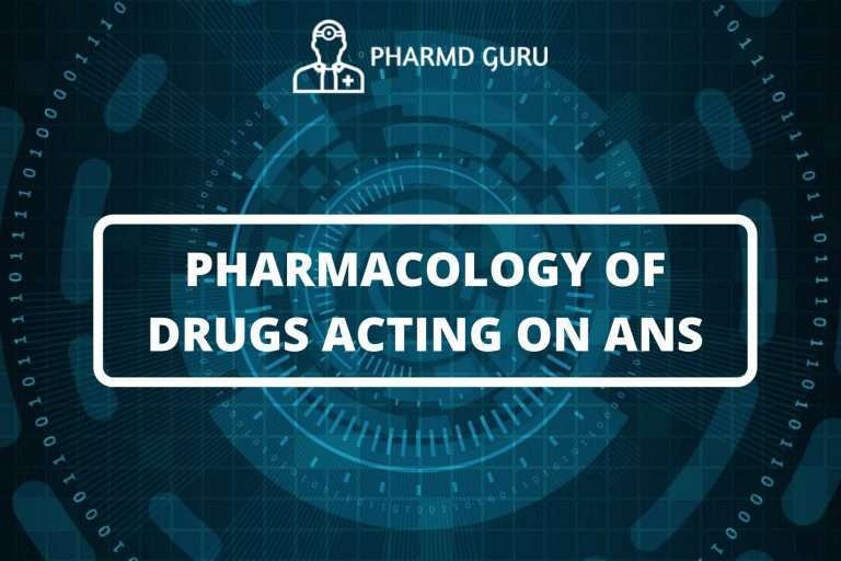 PHARMACOLOGY OF DRUGS ACTING ON ANS