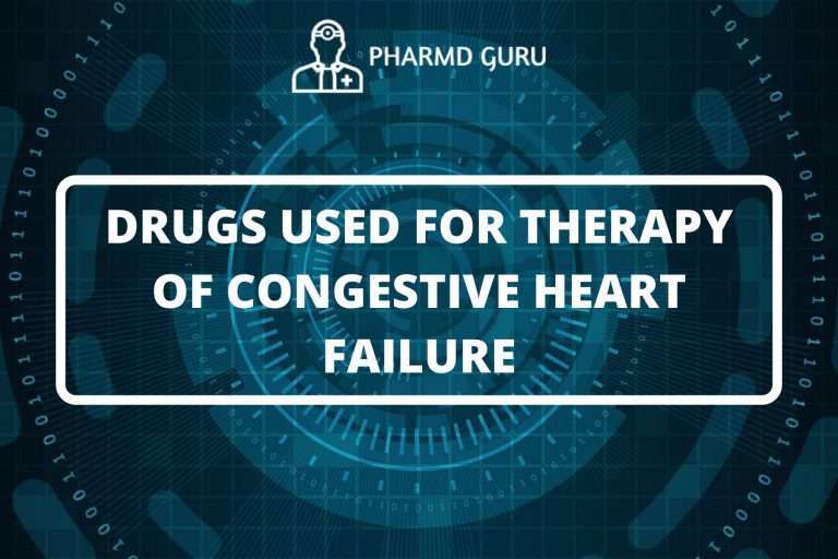 DRUGS USED FOR THERAPY OF CONGESTIVE HEART FAILURE