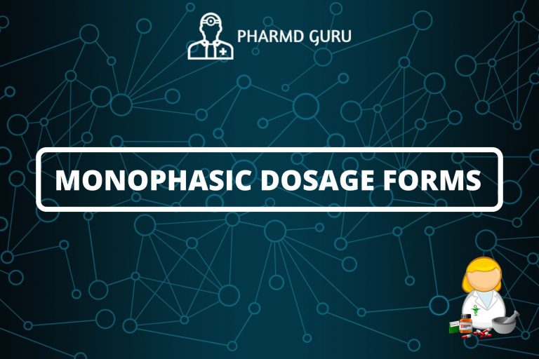 MONOPHASIC DOSAGE FORMS