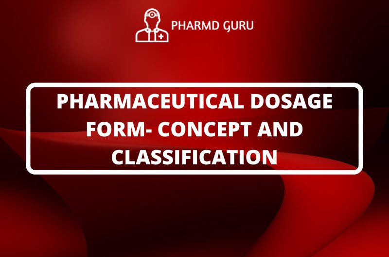 1. INTRODUCTION TO DOSAGE FORMS CLASSIFICATION AND DEFINITIONS