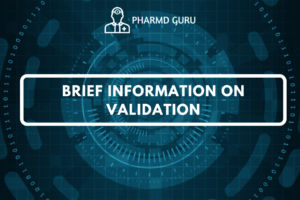 BRIEF INFORMATION ON VALIDATION