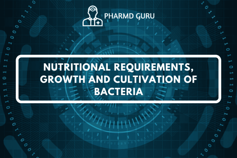 NUTRITIONAL REQUIREMENTS, GROWTH AND CULTIVATION OF BACTERIA