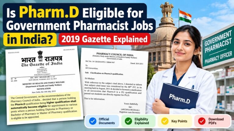 Pharm.D Eligibility for Government Pharmacist Jobs